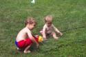 20050818 Andrew and Matthew playing with sprinkler 02